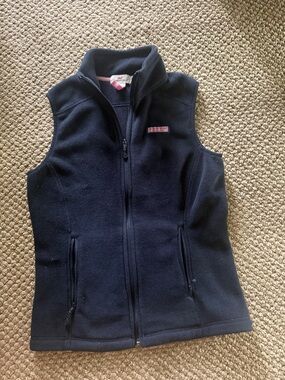 Vineyard Vines Navy Full-Zip Fleece Vest